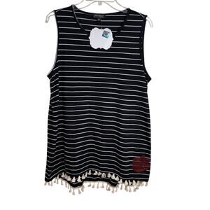 Gameday Couture Clemson Tigers Striped Tank Top Tassel Hem NWT XL Hi-Low